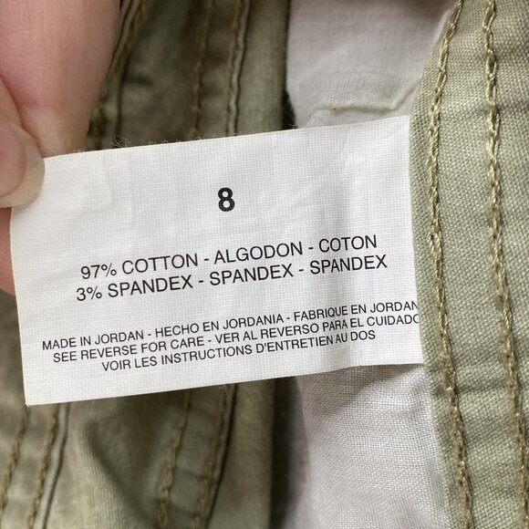 Bandolino Blu Pants Womens 8 Green Straight Crop High‎ Rise Stretch Dbl Button - Picture 14 of 15